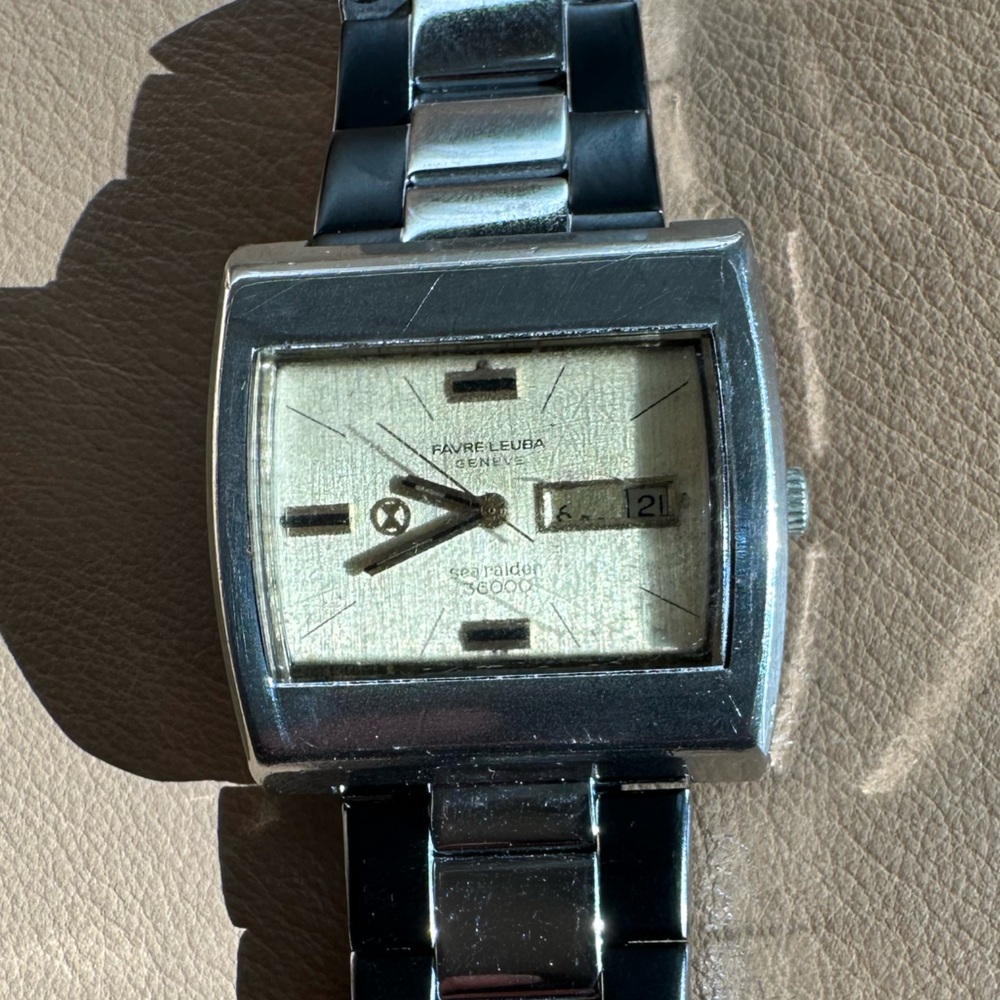 1970 vintage Favre Leuba Sea Raider 36000 ultra high beat automatic watch